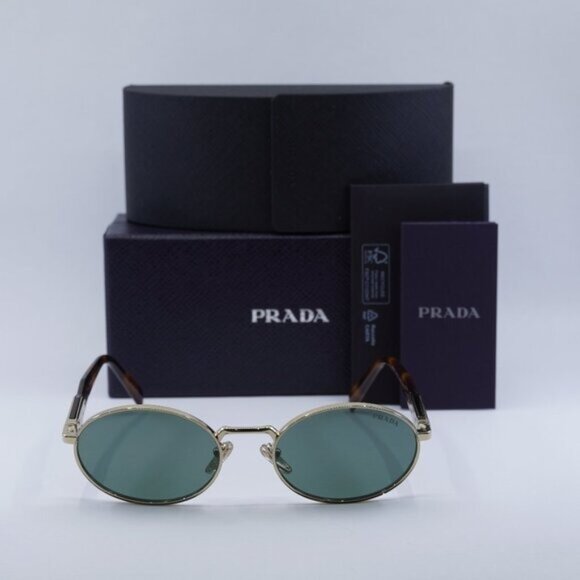 Final Price! Prada PR65ZS ZVN70L Gold Green Sunglasses - Picture 3 of 13